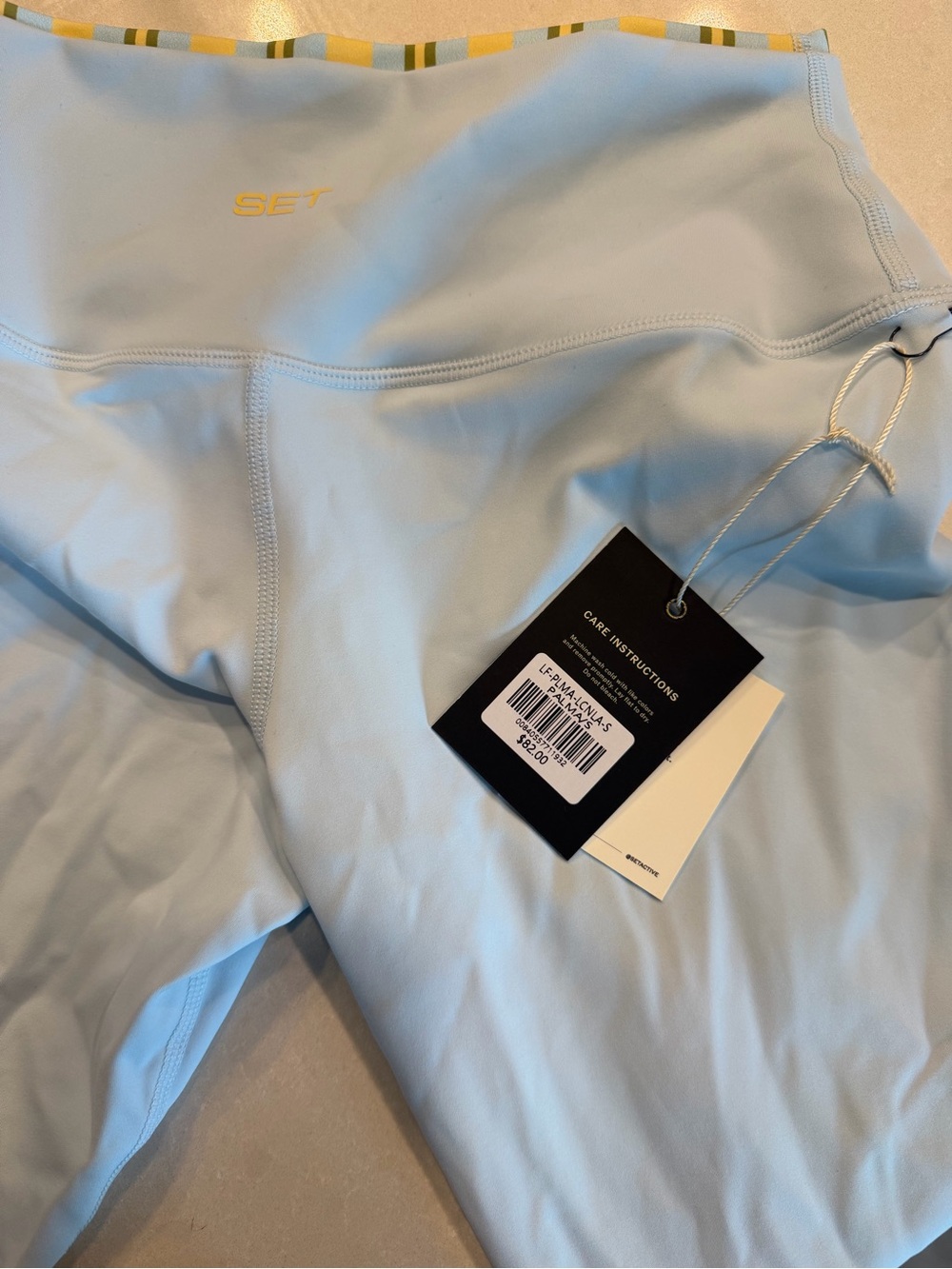 Light Blue & Yellow Striped Sports Bra by - Picture 6 of 6